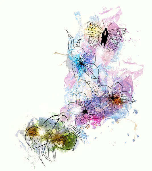 Bakgrund med abstrakt blommor — Stock vektor