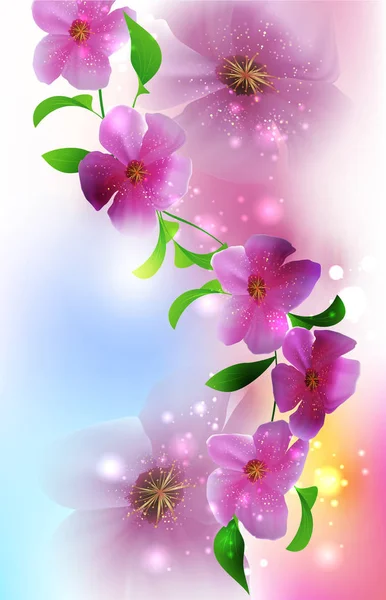 輝く花の組成 — ストックベクタ
