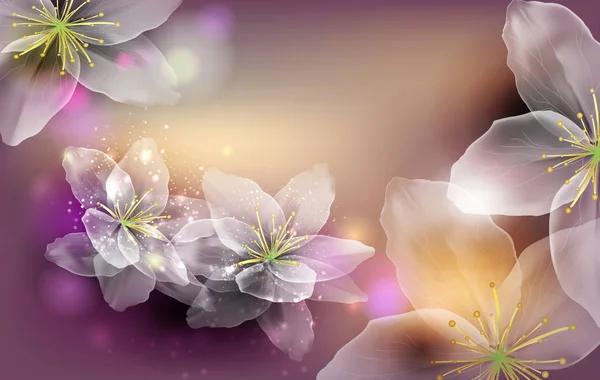 輝く花の組成 — ストックベクタ