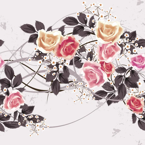 Κλασικό ταπετσαρία άνευ ραφής vintage λουλούδι μοτίβο — Διανυσματικό Αρχείο