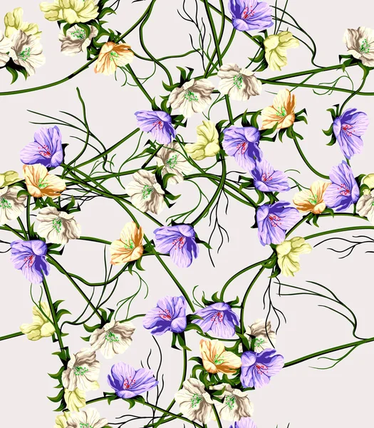 Watercolor poppy, cornflower, daisy wild flowers background