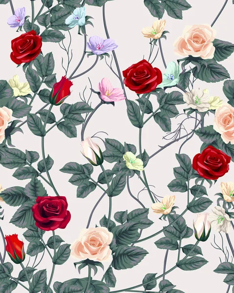 Klasik duvar kağıdı sorunsuz vintage çiçek deseni — Stok Vektör