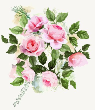 Elle çizilmiş boyalı desen. Vektör çizim 