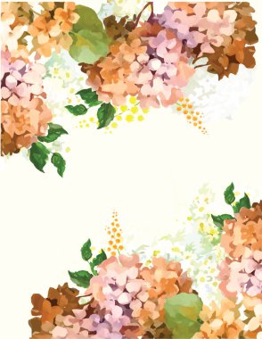 Elle çizilmiş boyalı desen. Vektör çizim