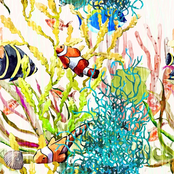 Okyanus desen suluboya arka plan — Ücretsiz Stok Fotoğraf