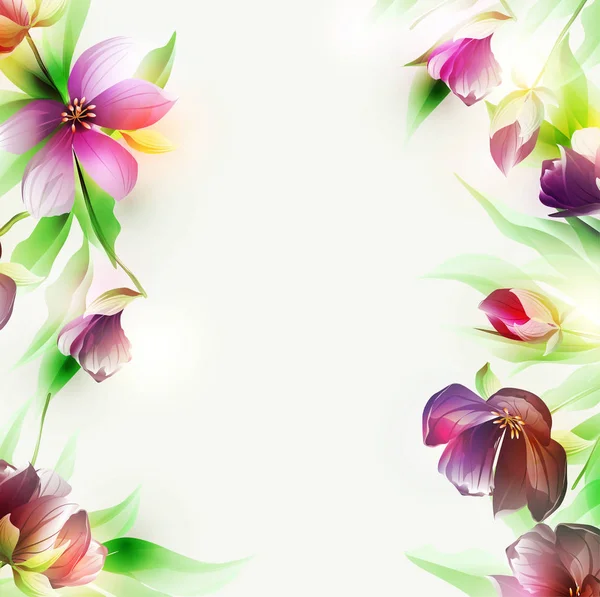 抽象的な花と背景 — ストックベクタ