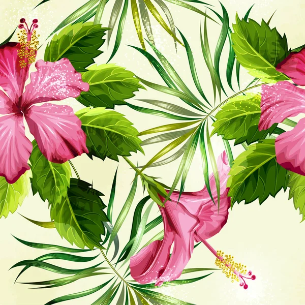 Exotisk Tropisk Bakgrund Sömlöst Botaniskt Tryck För Textil Tryck Tyg — Stock vektor