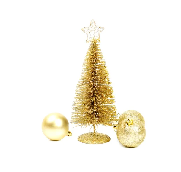 Golden Christmas tree — Stock Photo, Image