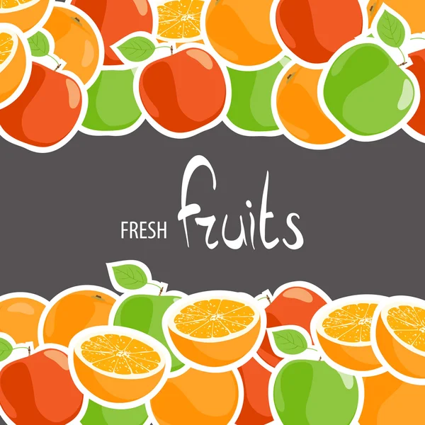 Pommes et oranges lumineuses — Image vectorielle