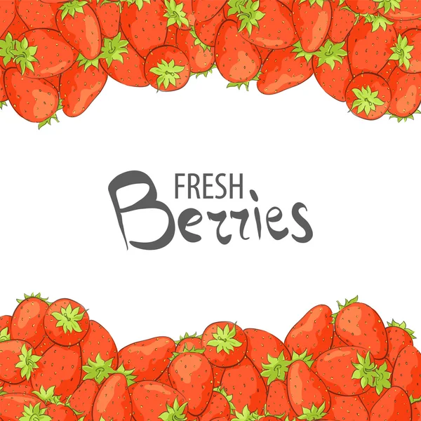 Fraises sur fond blanc — Image vectorielle