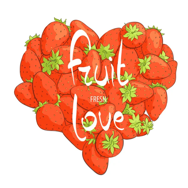 Καρδιά της φράουλες — Διανυσματικό Αρχείο