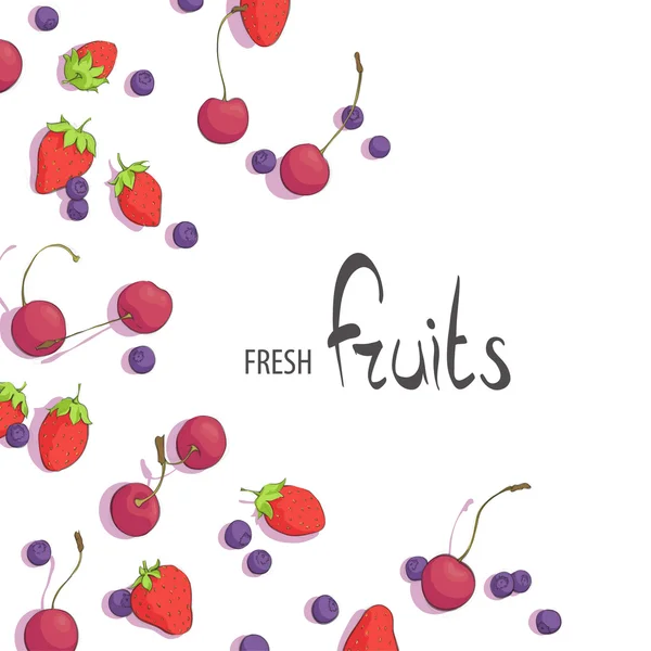 Fondo de fruta fresca — Vector de stock