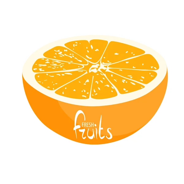 一半多汁橙 — 图库矢量图片