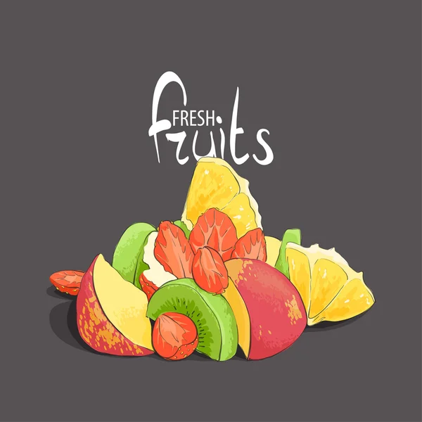 Tranches de fruits juteuses — Image vectorielle