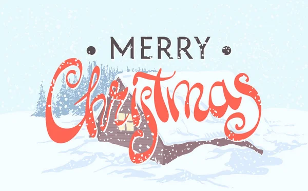 Beautiful inscription Merry Christmas — Stock Vector