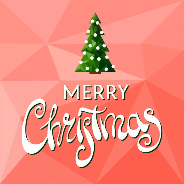 Beautiful Merry Christmas sign with tree — Stock Vector