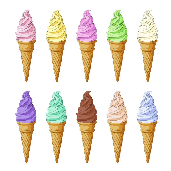 Corne de crème glacée aux fruits pour vous — Image vectorielle