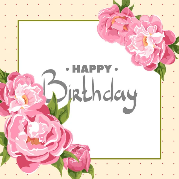 Greeting card with flowers birthday