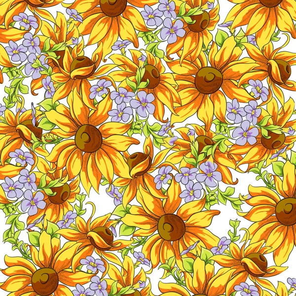 Heller Hintergrund von Sonnenblumen — Stockvektor