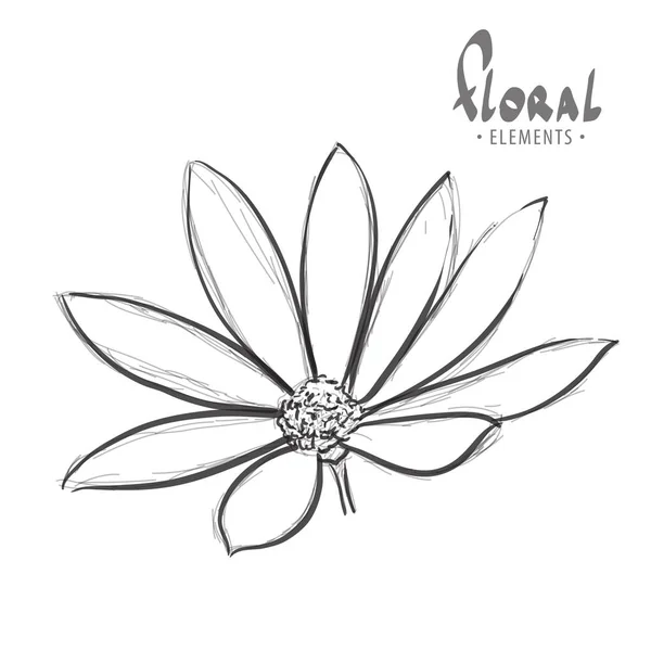 Fleur sur fond blanc — Image vectorielle