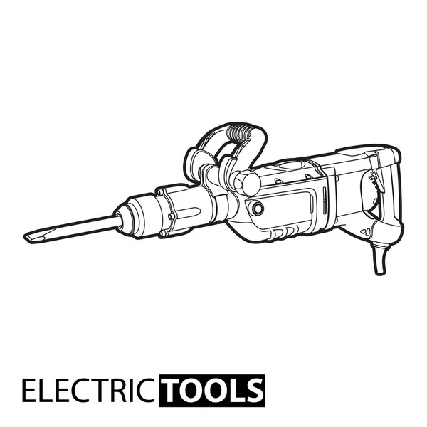 Overzicht jackhammer gereedschap — Stockvector