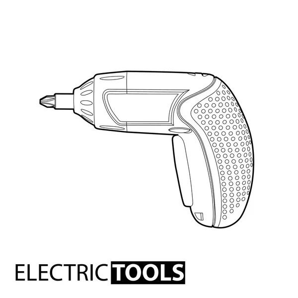 Esquema Taladro inalámbrico — Vector de stock