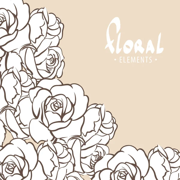 Fondo floral con rosas — Vector de stock