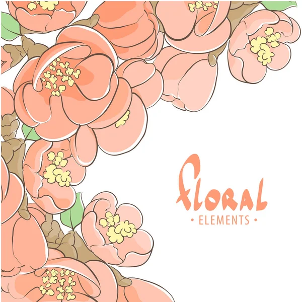 Arrière plan floral pommier — Image vectorielle