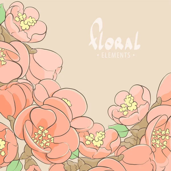 Fondo floral del manzano — Vector de stock