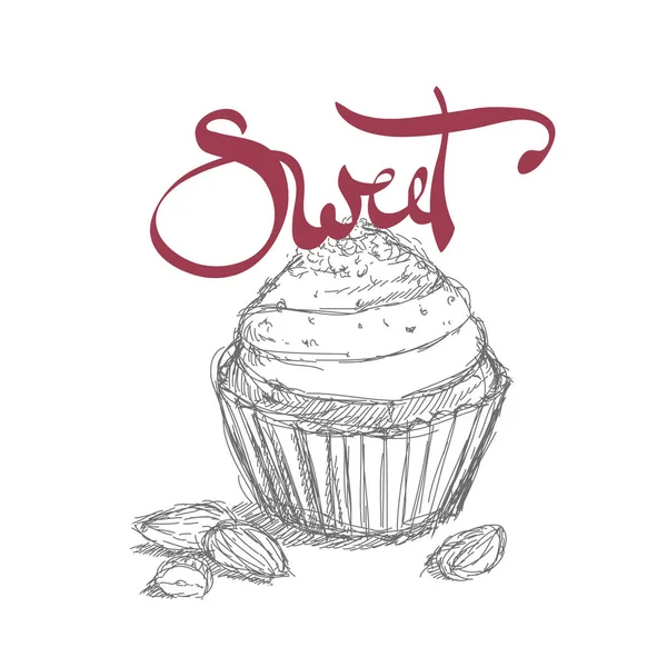 Söta cupcake illustration — Stock vektor