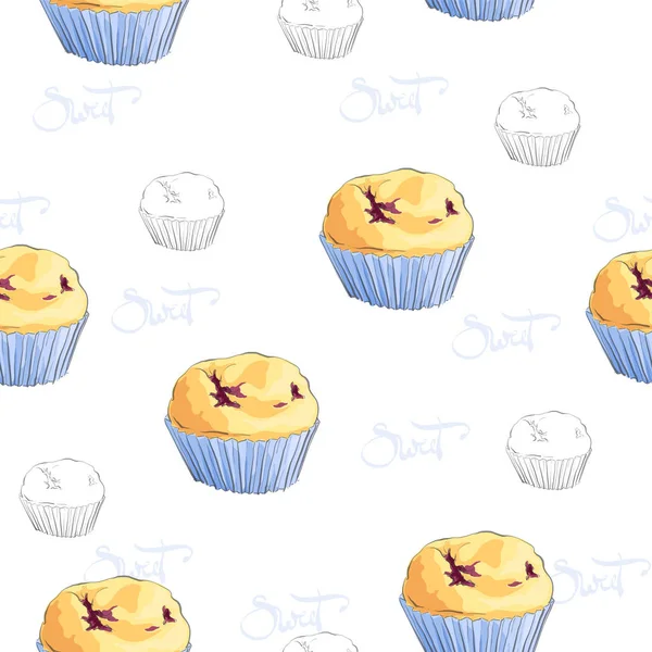 Dulce cupcake ilustración — Vector de stock
