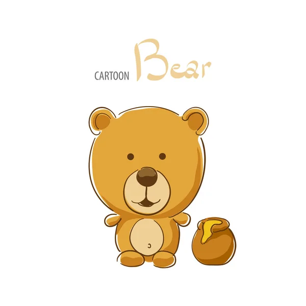 Urso bonito dos desenhos animados — Vetor de Stock