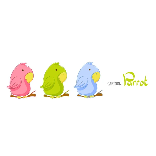 Lindo loro de dibujos animados — Vector de stock