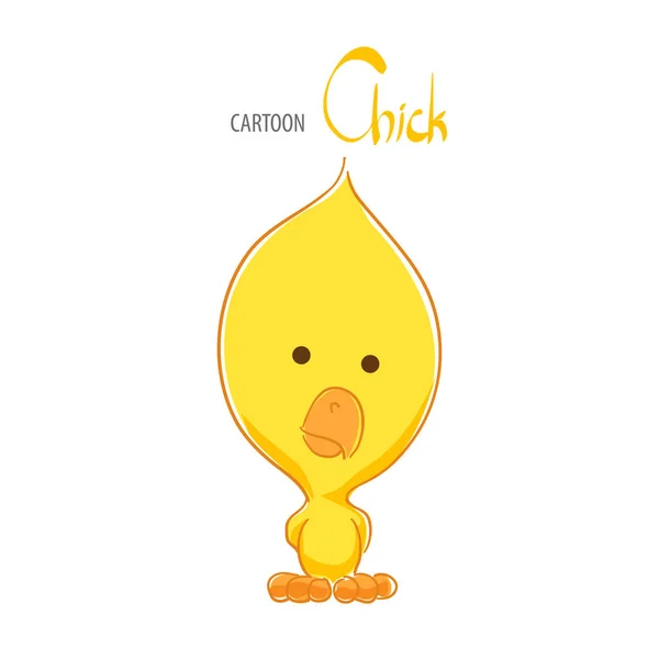 Roztomilé žluté kuře Stock Ilustrace