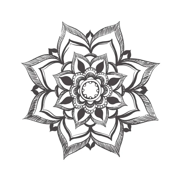 Garis besar Mandala untuk buku mewarnai, pola terapi anti-stres. Etnis