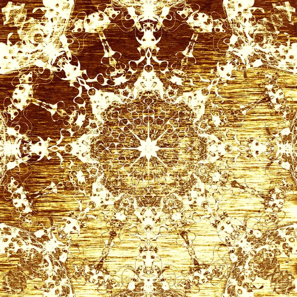 Golden Christmas pattern, metallic oriental circle with traditional tribal elements. Elegant luxury texture for wallpapers, advertisement, page fill, book covers etc. Gold boho textile background — Stock Photo, Image