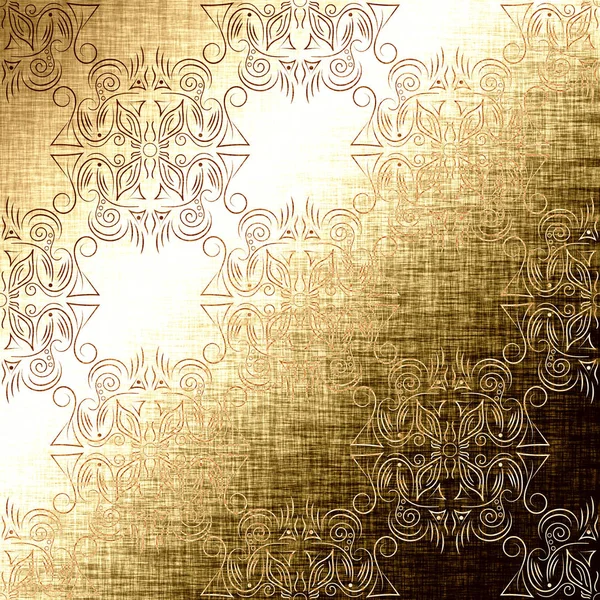 Gold aztec and mayan pattern with indian traditional elements — Stock Photo, Image