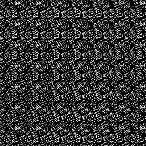 Efektní Vzor Bezešvé Původní Kmenové Geometrické Symboly Černé Bílé Tapety — Stock fotografie