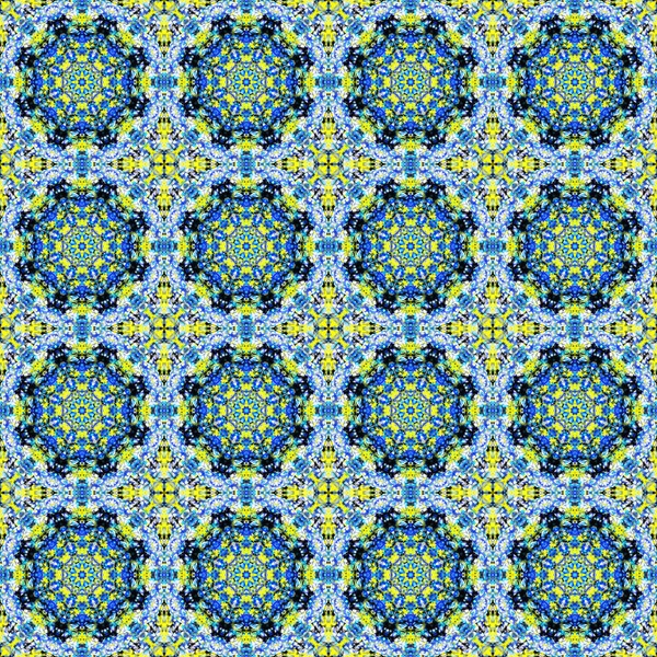 Mavi ve sarı Fas seamless modeli geleneksel öğeleri ile