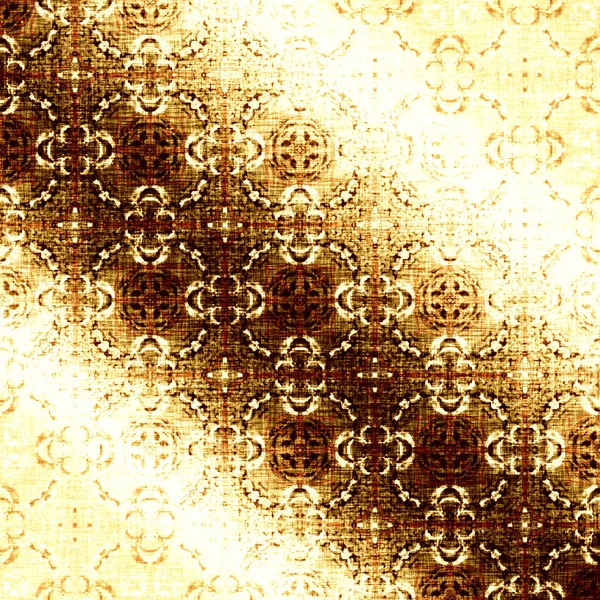 Golden oriental pattern, folk traditional elements — Stock Photo, Image