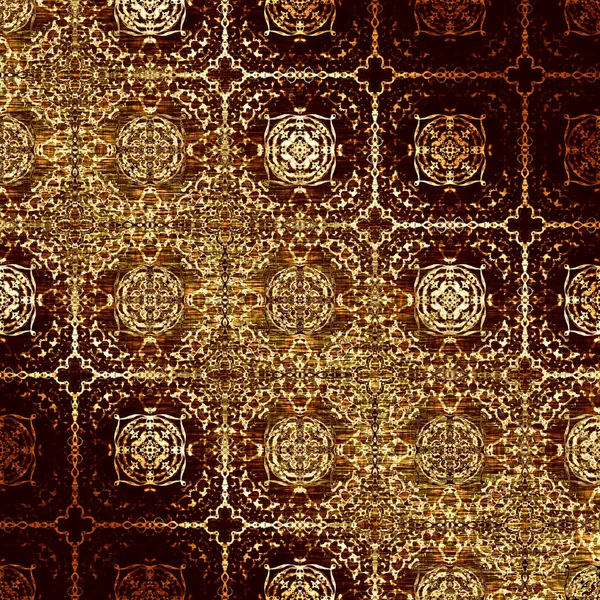 Golden oriental pattern, folk traditional elements — Stock Photo, Image