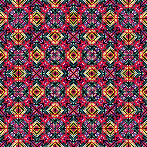 Hint geleneksel öğeleri ile parlak Dikişsiz Aztek desen