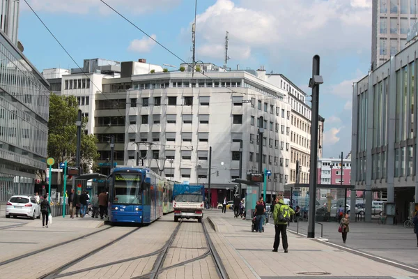 Visa Staden Centrerar Staden Frankfurt Tyskland — Stockfoto