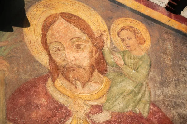 Gemälde Fresken Außenmalerei Verschiedener Historischer Figuren — Stockfoto