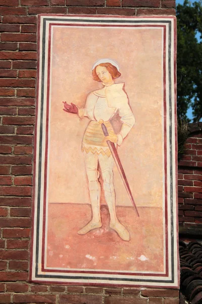 Målningar Fresker Yttre Målning Olika Historiska Figurer — Stockfoto