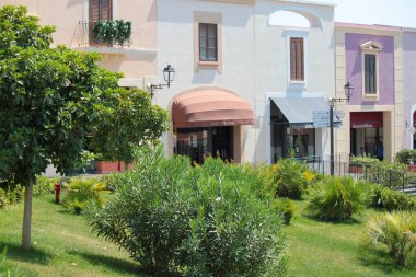 Ağaçlar ve yeşilliklerle şehir manzarası