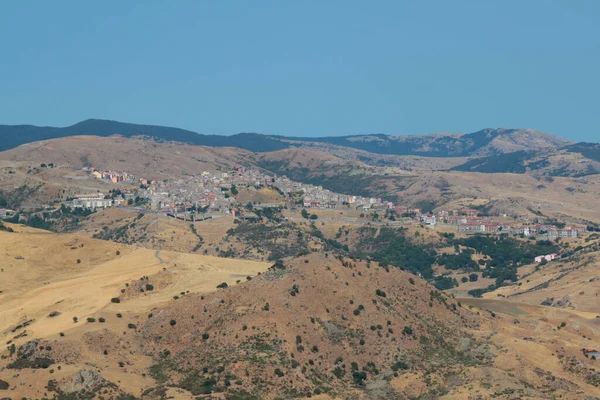 Land Natürliches Landwirtschaftliches Feld Mit Hügeln Sizilien — Stockfoto