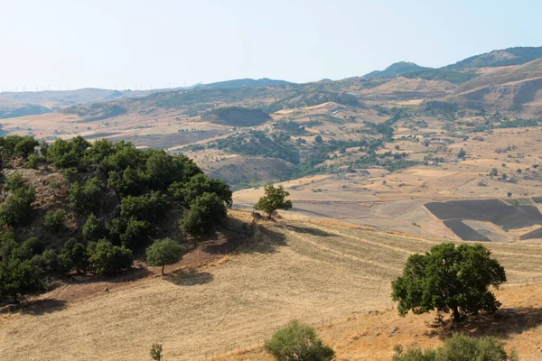 Naturlandschaft Mit Hügeln Sizilien — Stockfoto