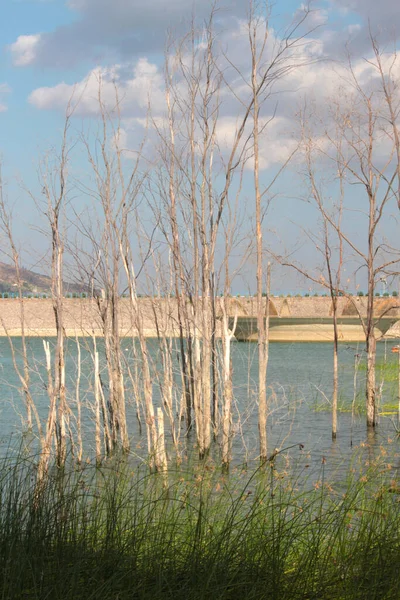 Staudammblick Mit Naturlandschaft Zentrum Siziliens — Stockfoto