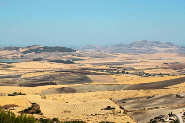 Blick Auf Die Landwirtschaftliche Landschaft Zentrum Siziliens — Stockfoto